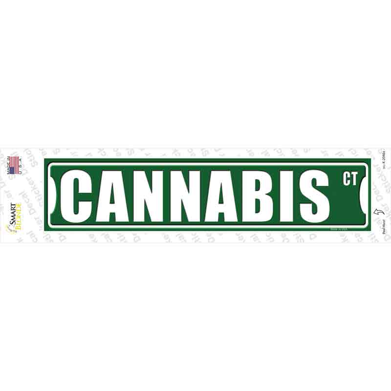 Cannabis Ct Novelty Narrow Sticker Decal Small