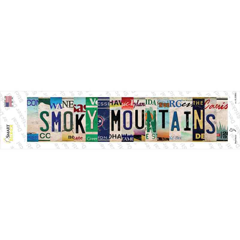 Smoky Mountains Strips Novelty Narrow Sticker Decal Small