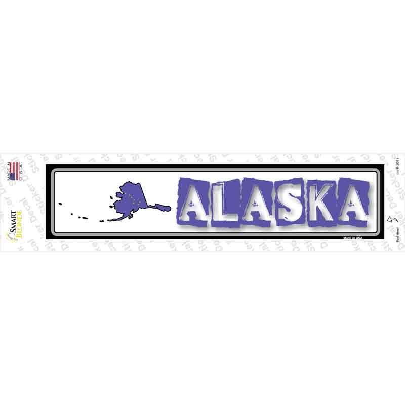 Alaska Outline Novelty Narrow Sticker Decal Small