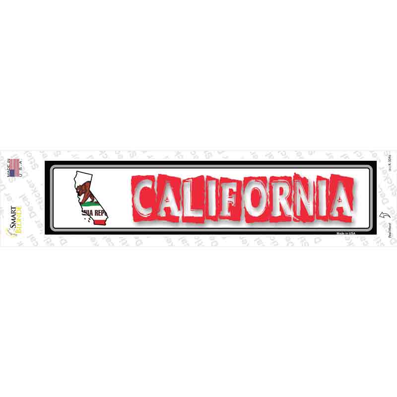 California Outline Novelty Narrow Sticker Decal Small