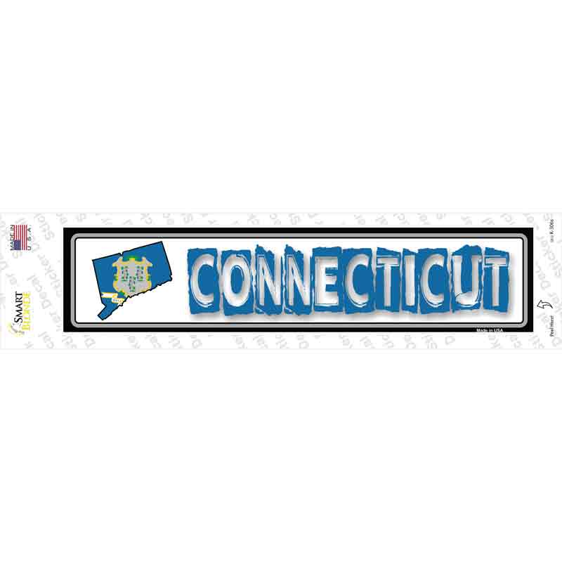 Connecticut Outline Novelty Narrow Sticker Decal Small