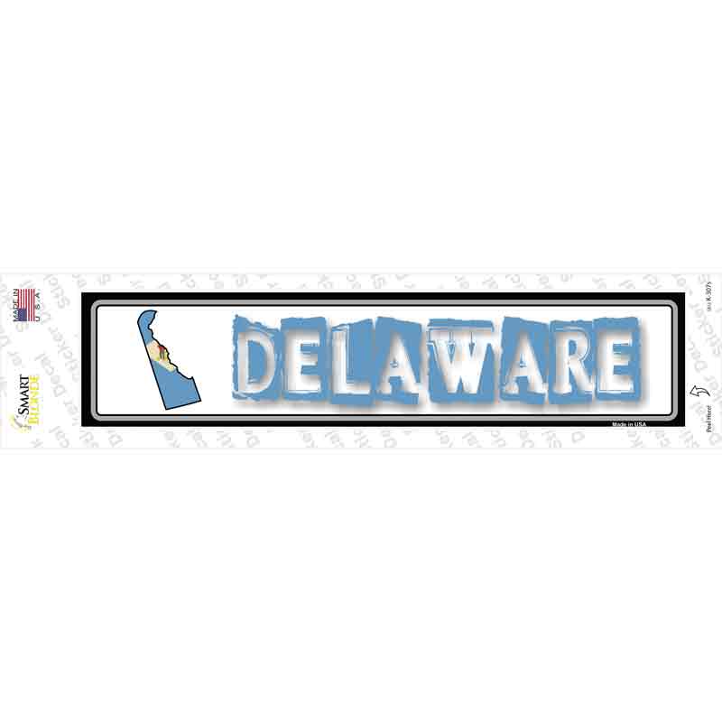 Delaware Outline Novelty Narrow Sticker Decal Small