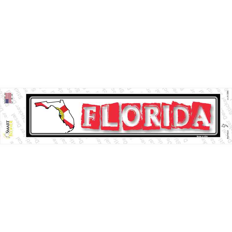 Florida Outline Novelty Narrow Sticker Decal Small