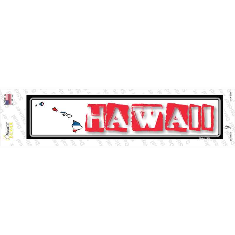 Hawaii Outline Novelty Narrow Sticker Decal Small