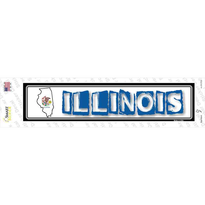 Illinois Outline Novelty Narrow Sticker Decal Small