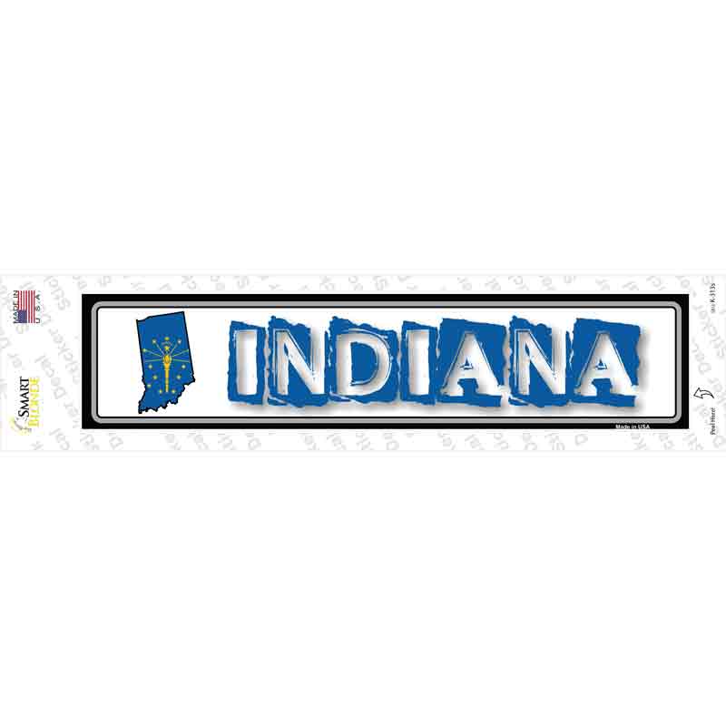 Indiana Outline Novelty Narrow Sticker Decal Small