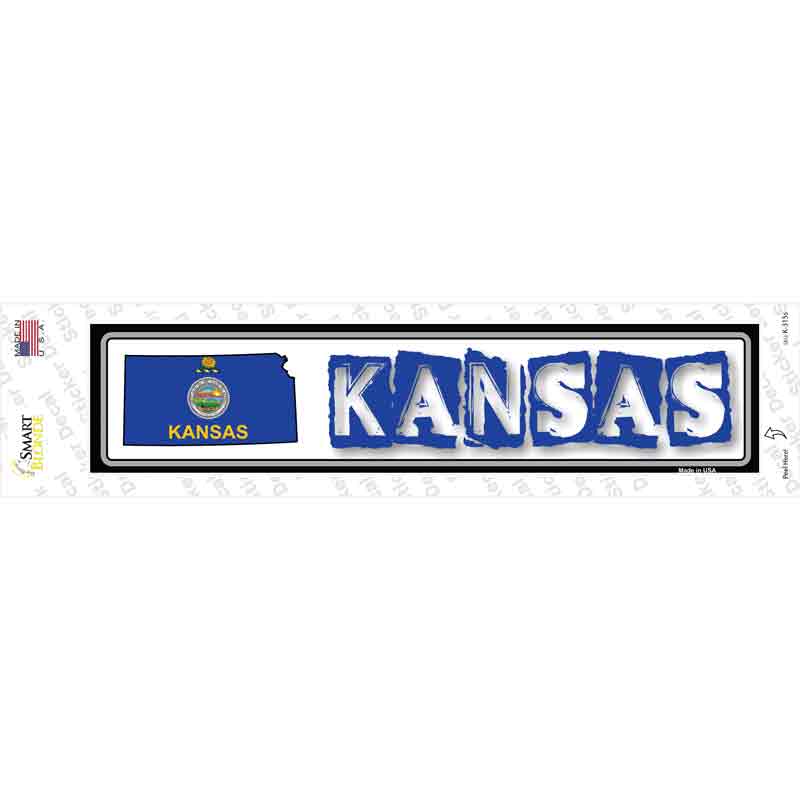 Kansas Outline Novelty Narrow Sticker Decal Small