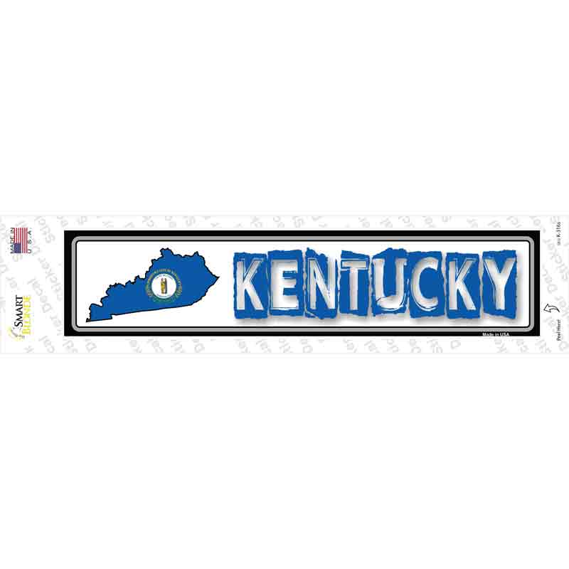 Kentucky Outline Novelty Narrow Sticker Decal Small