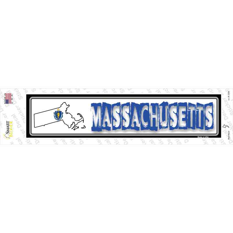 Massachusetts Outline Novelty Narrow Sticker Decal Small