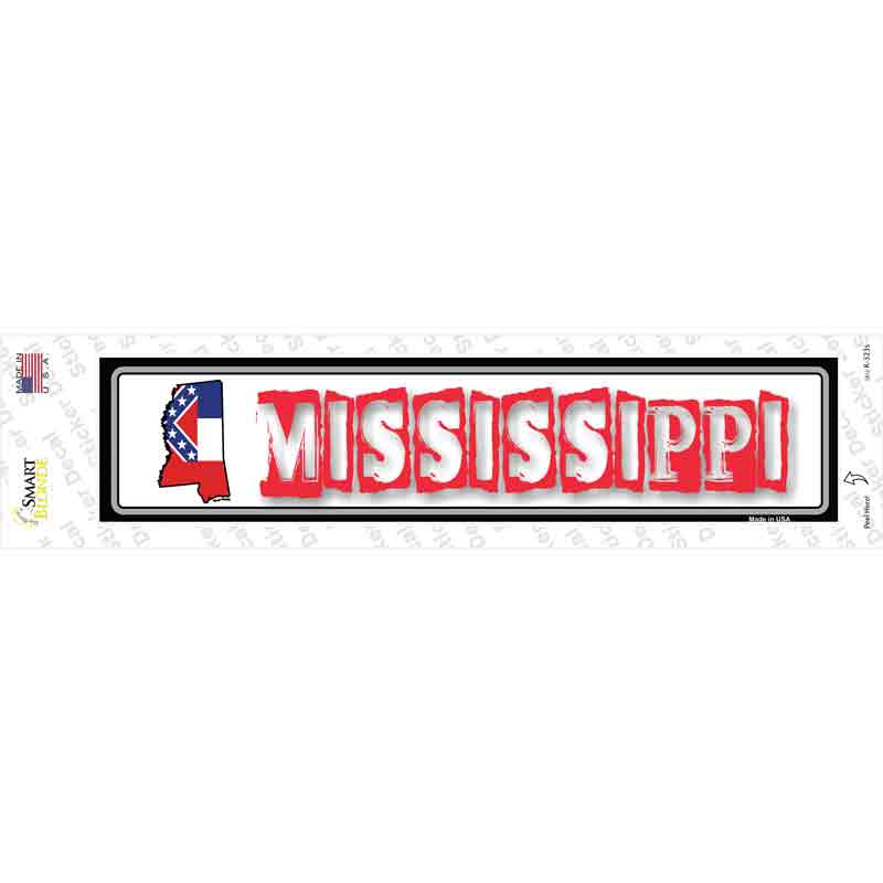 Mississippi Outline Novelty Narrow Sticker Decal Small