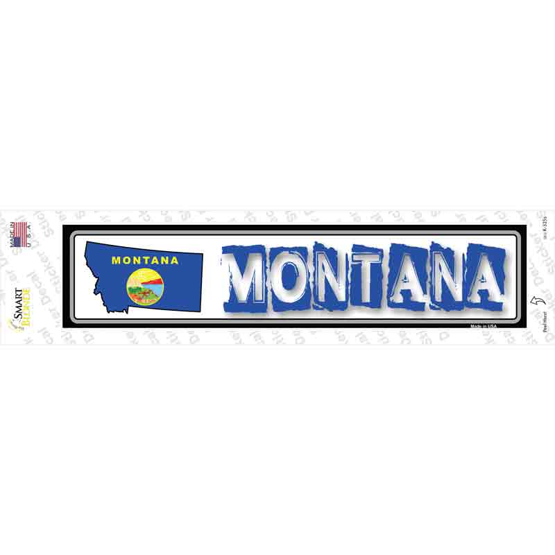 Montana Outline Novelty Narrow Sticker Decal Small