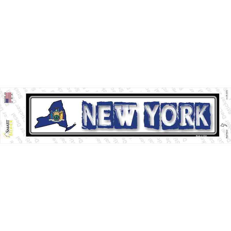 New York Outline Novelty Narrow Sticker Decal Small