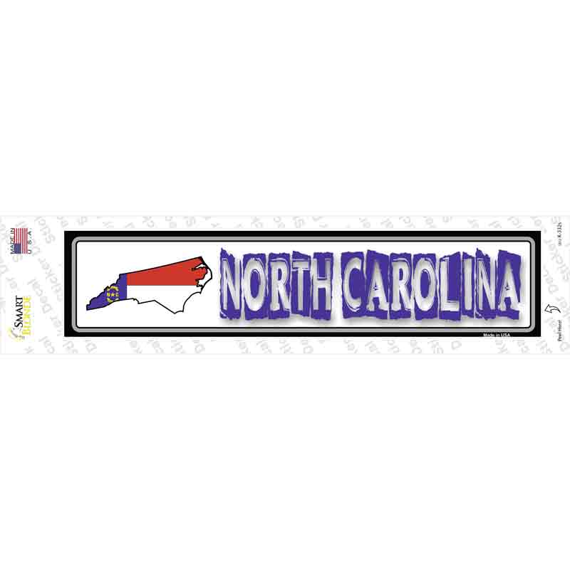 North Carolina Outline Novelty Narrow Sticker Decal Small