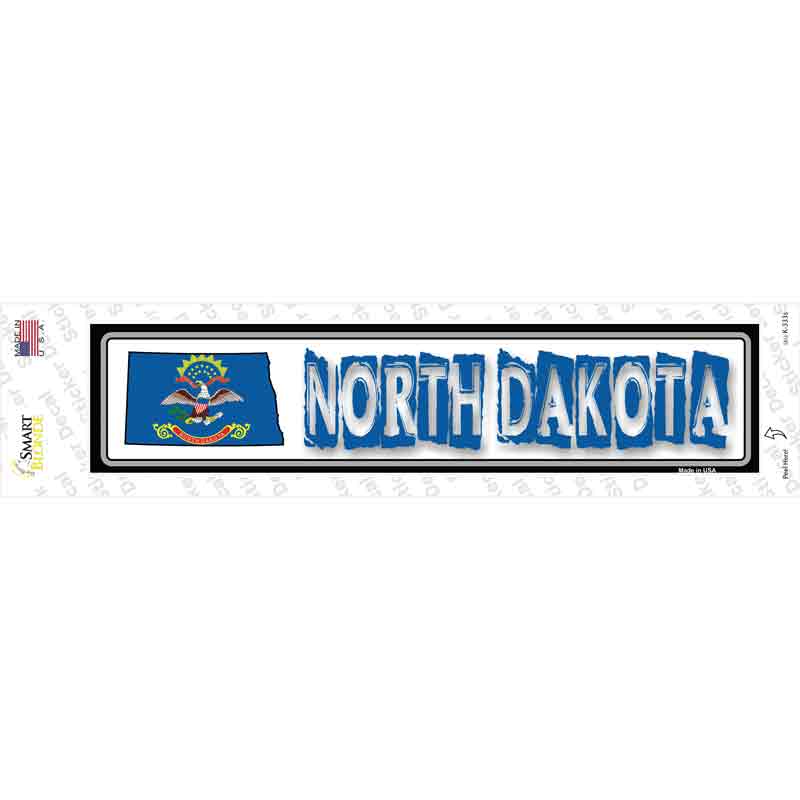 North Dakota Outline Novelty Narrow Sticker Decal Small