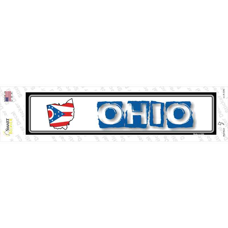 Ohio Outline Novelty Narrow Sticker Decal Small