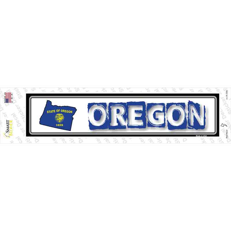 Oregon Outline Novelty Narrow Sticker Decal Small