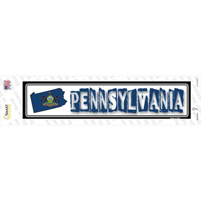 Pennsylvania Outline Novelty Narrow Sticker Decal Small