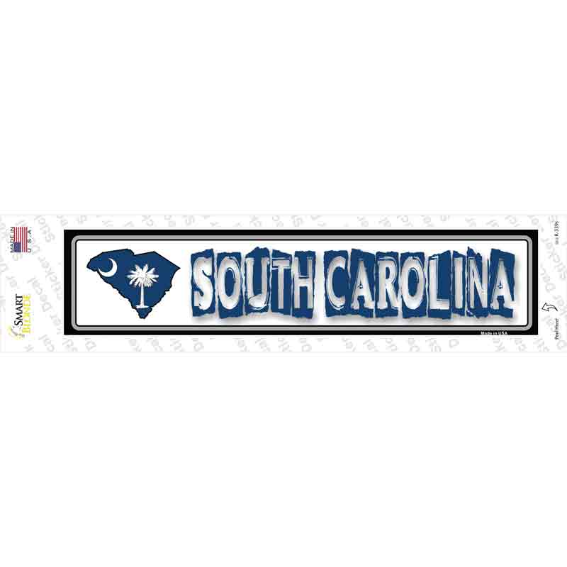 South Carolina Outline Novelty Narrow Sticker Decal Small