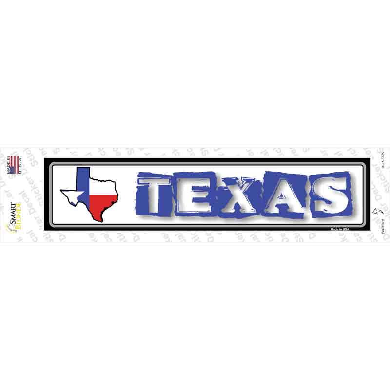 Texas Outline Novelty Narrow Sticker Decal Small