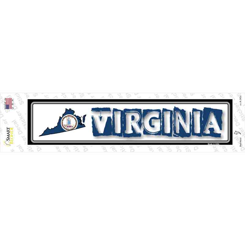 Virginia Outline Novelty Narrow Sticker Decal Small