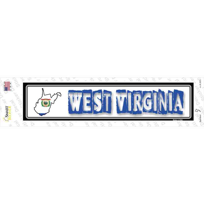 West Virginia Outline Novelty Narrow Sticker Decal Small