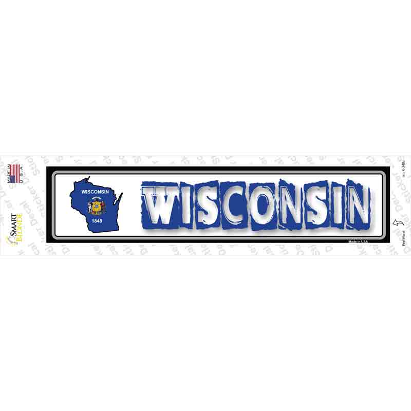 Wisconsin Outline Novelty Narrow Sticker Decal Small