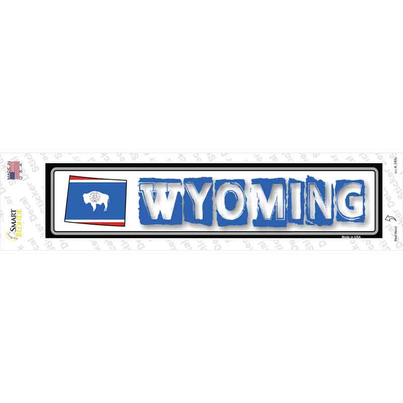 Wyoming Outline Novelty Narrow Sticker Decal Small