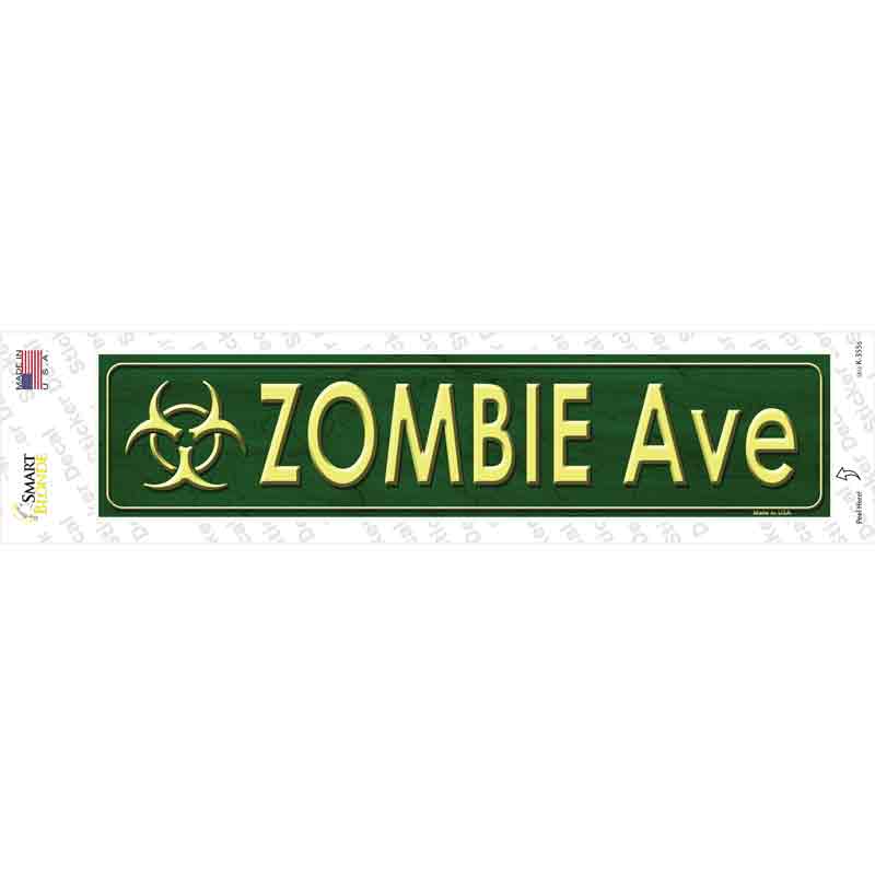 Zombie Ave Novelty Narrow Sticker Decal Small