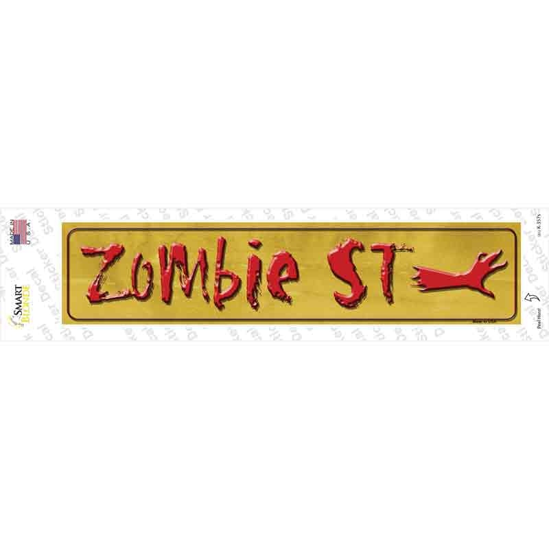 Zombie Street Novelty Narrow Sticker Decal Small