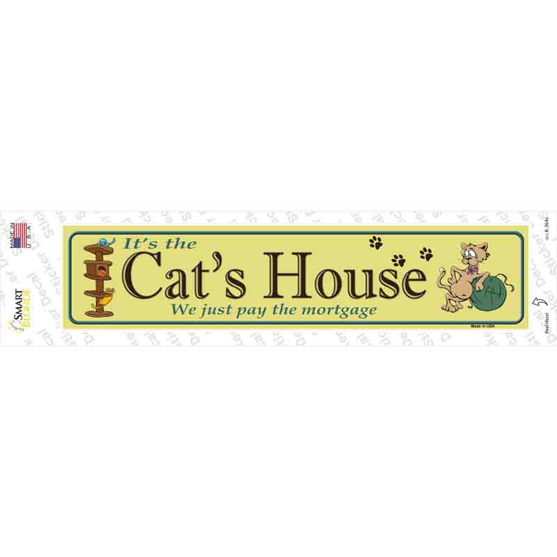 Cats House Novelty Narrow Sticker Decal