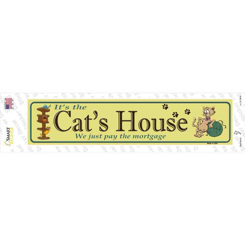 Cats House Novelty Narrow Sticker Decal Small