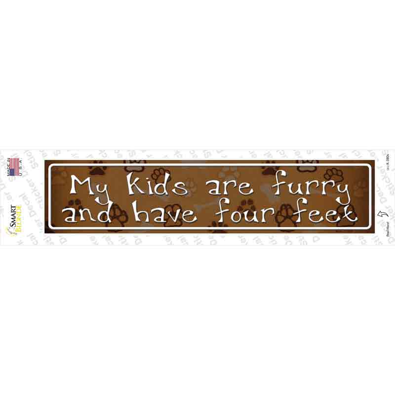 My Kids Are Furry Novelty Narrow Sticker Decal Small