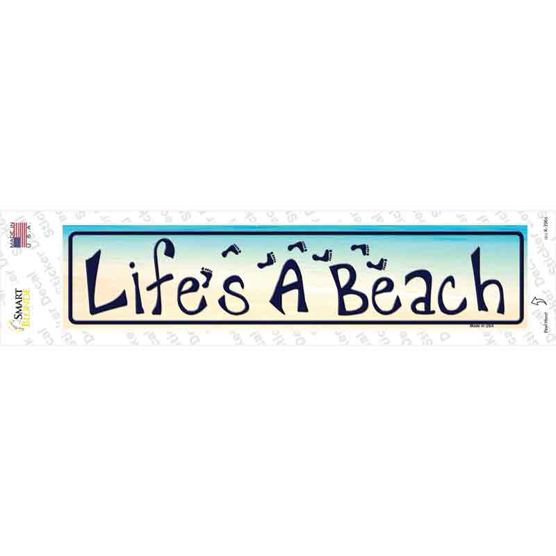 Lifes A Beach Novelty Narrow Sticker Decal Small