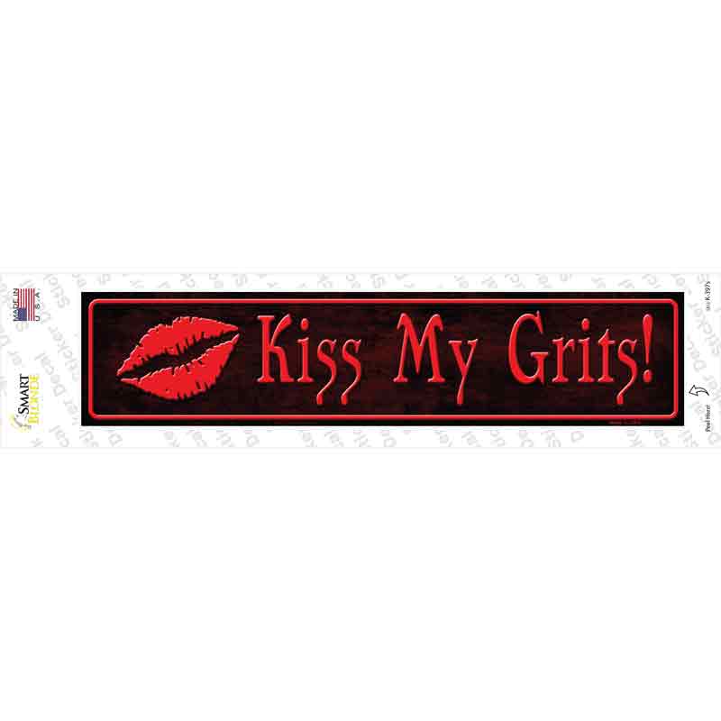 Kiss My Grits Novelty Narrow Sticker Decal