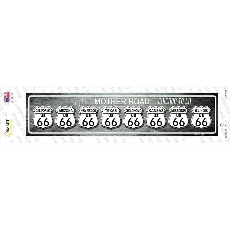 Route 66 Chicago To LA Novelty Narrow Sticker Decal