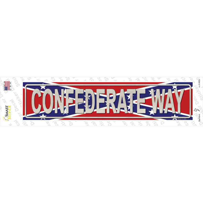 Confederate Way Novelty Narrow Sticker Decal Small