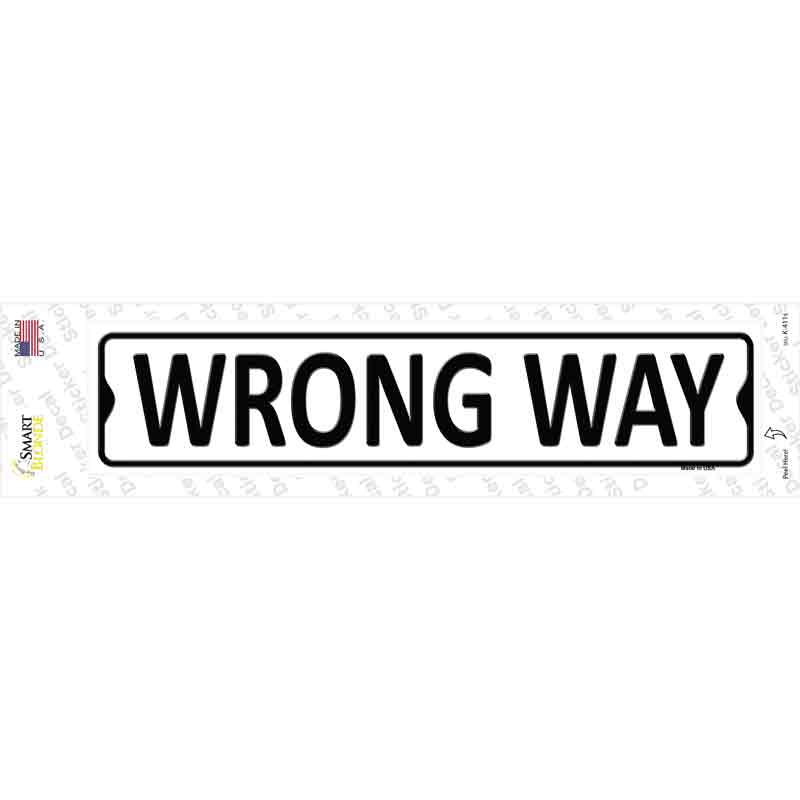 Wrong Way Novelty Narrow Sticker Decal