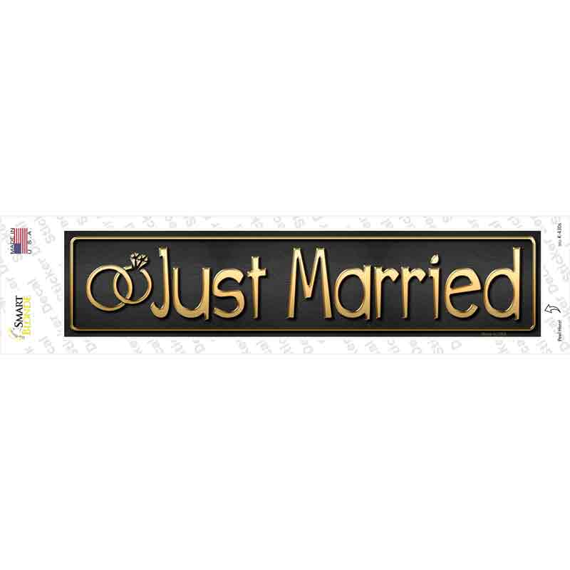 Just Married Novelty Narrow Sticker Decal | Smart Blonde