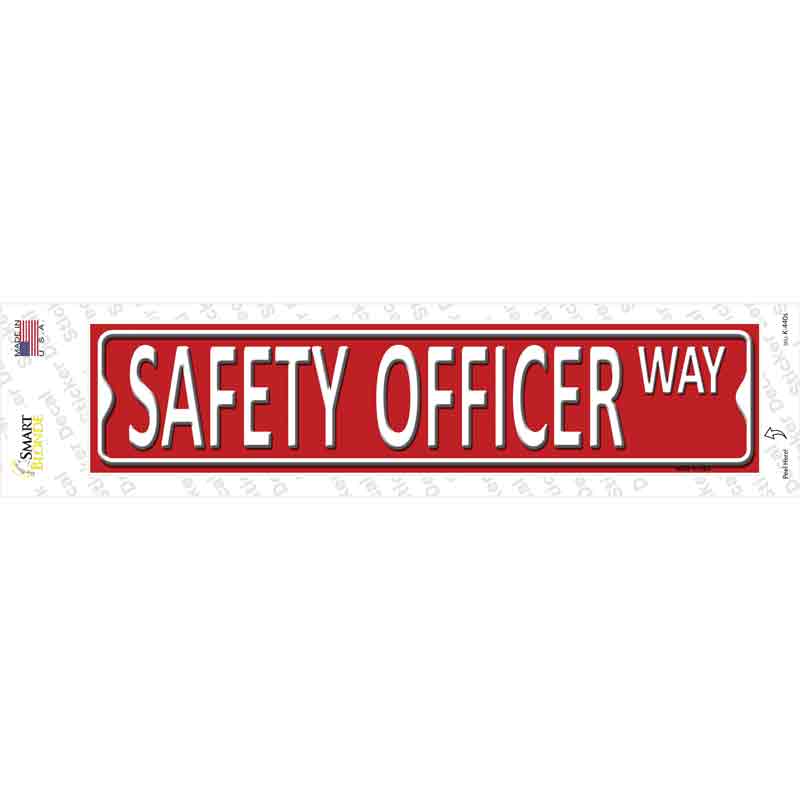 Safety Officer Way Novelty Narrow Sticker Decal Small