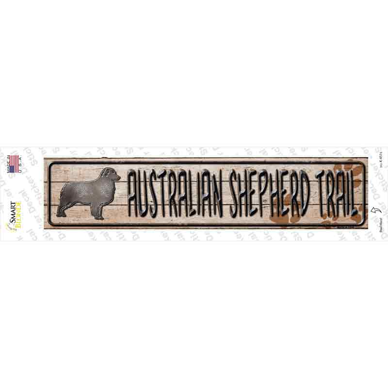 Australian Shepherd Trail Novelty Narrow Sticker Decal