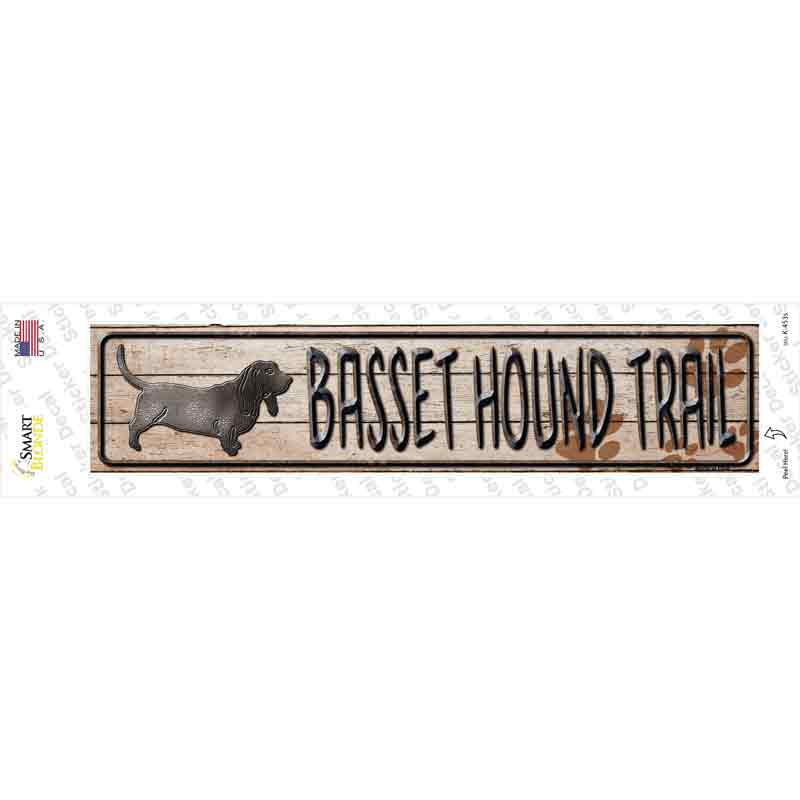 Basset Hound Trail Novelty Narrow Sticker Decal Small