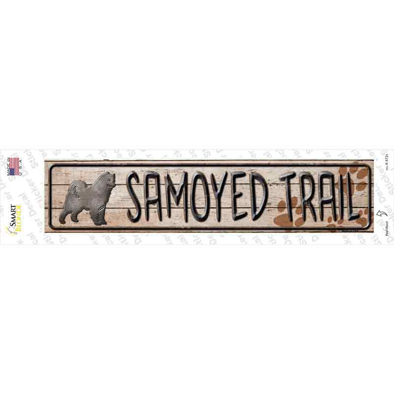 Samoyed Trail Novelty Narrow Sticker Decal Small