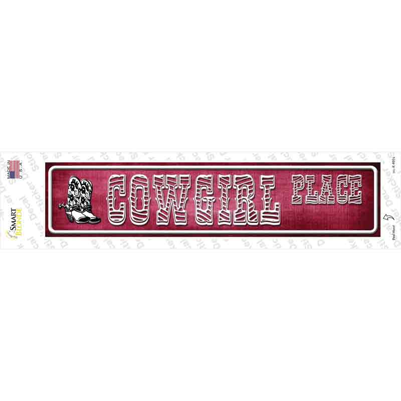 Cowgirl Place Novelty Narrow Sticker Decal
