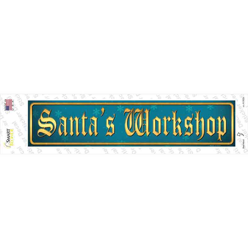 Santas Workshop Novelty Narrow Sticker Decal Small