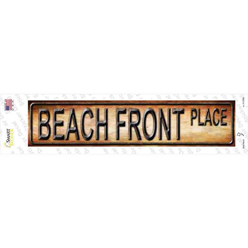 Beach Front Novelty Narrow Sticker Decal Small