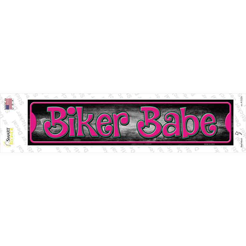 Biker Babe Pink Novelty Narrow Sticker Decal Small