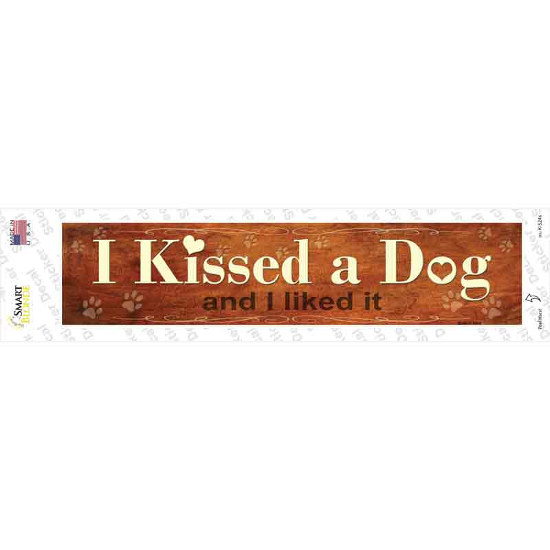 I Kissed a Dog Novelty Narrow Sticker Decal Small