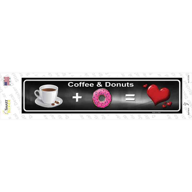 Coffee And Donuts Novelty Narrow Sticker Decal Small