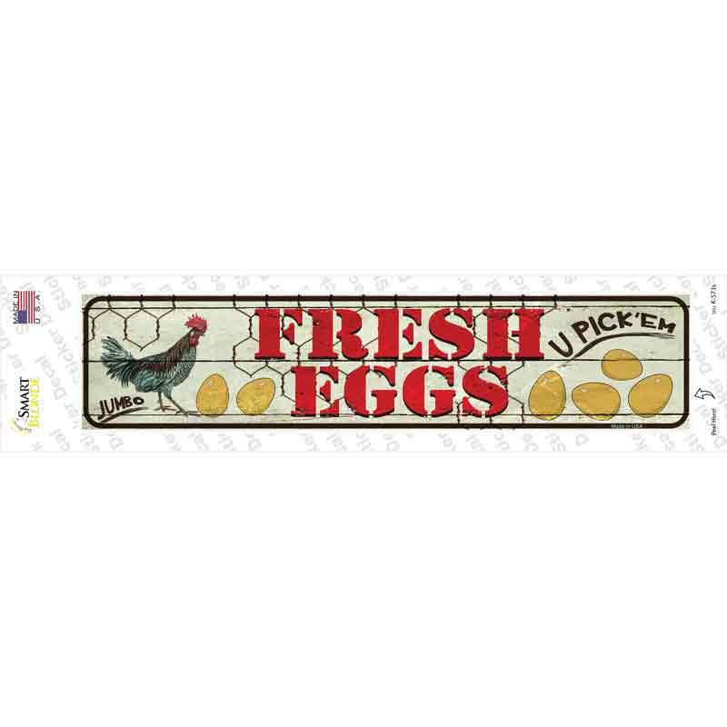 Fresh Eggs Novelty Narrow Sticker Decal Small