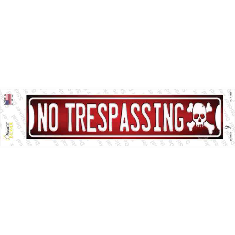 No Trespassing Novelty Narrow Sticker Decal Small